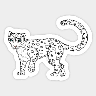 Roaming - Snow Leopard Sketch Sticker